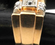 Bague tank années 50 en or jaune et plat