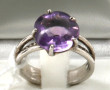 Bague en argent 950ème sertie d'une amét