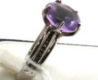 Bague en argent 950ème sertie d'une amét