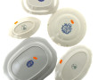 Thème BLEU - Lot de 5 plats à décor en c