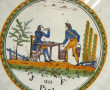 Grande jatte creuse patronymique en faïe