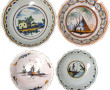 Lot de faïences anciennes : 4 jattes cre