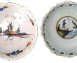 Lot de faïences anciennes : 4 jattes cre