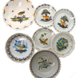 Lot de faïences anciennes : 3 jattes cre
