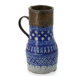 MAROC - Pichet ancien en céramique bleue