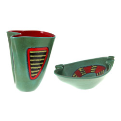 ELCHINGER France - Vase trilobé en céram