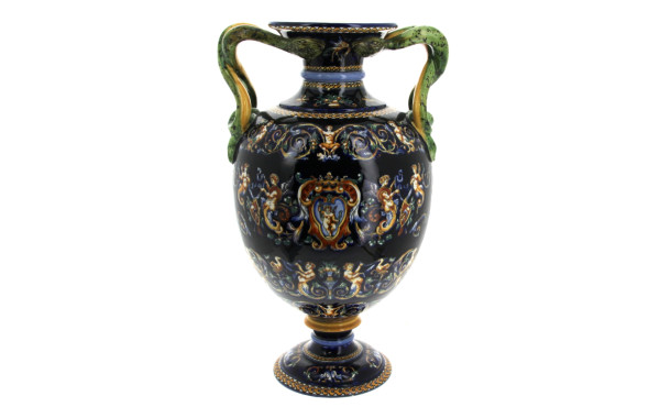 GIEN - Important vase sur piédouche en f