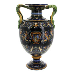 GIEN - Important vase sur piédouche en f