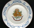 Coupe sur talon en porcelaine décor fran