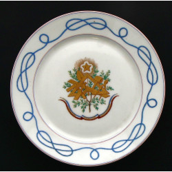 Coupe sur talon en porcelaine décor fran
