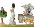 Petite figurine en porcelaine et tissu, 