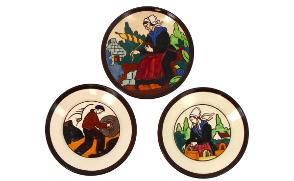 RENAUD - HB Quimper - Trois assiettes à 