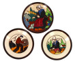 RENAUD - HB Quimper - Trois assiettes à 