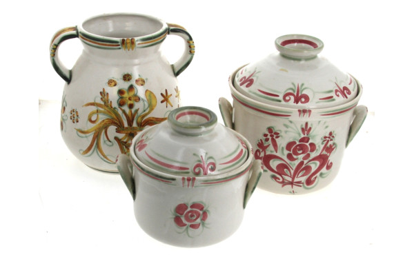 KERALUC - Lot de 3 pièces en grès : vase
