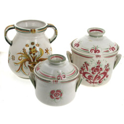 KERALUC - Lot de 3 pièces en grès : vase