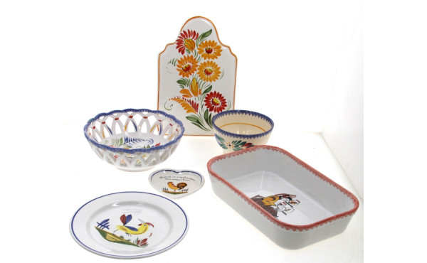 FAB Quimper - Lot de 6 pièces en faïence