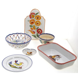 FAB Quimper - Lot de 6 pièces en faïence