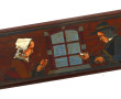 FOUILLEN - Coffret en bois pyrogravé et 