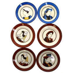 HB QUIMPER - Lot de 6 assiettes : 2 à dé