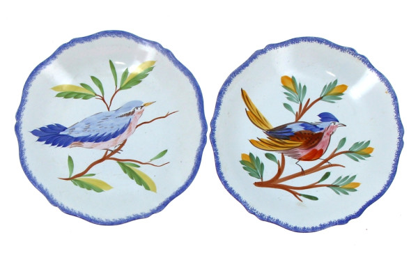 HENRIOT Quimper - Paire d'assiettes calo