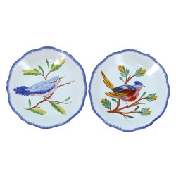 HENRIOT Quimper - Paire d'assiettes calo