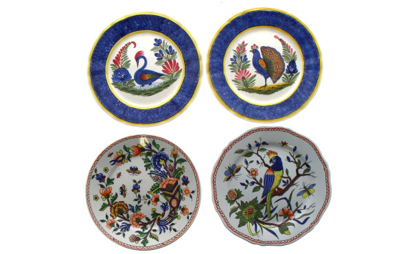 HB et HENRIOT Quimper - Lot de 4 assiett