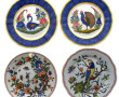 HB et HENRIOT Quimper - Lot de 4 assiett