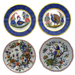 HB et HENRIOT Quimper - Lot de 4 assiett