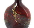 Vase à panse aplatie en verre de couleur