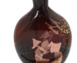 Vase à panse aplatie en verre de couleur