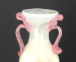 Vase à anses en verre bullé et verre fil