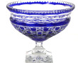 Coupe sur piédouche en cristal bleu et t