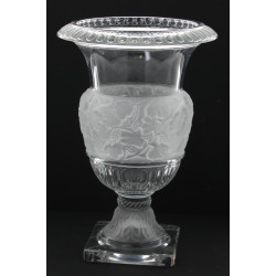 Vase forme Médicis en cristal moulé tran