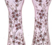 Paire de vases en verre rose à décor éma