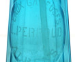 Bouteille d'eau de seltz en verre bleu (