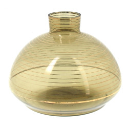 Vase toupie en verre fumé et filets or, 