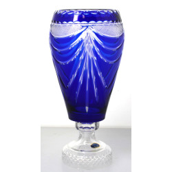 Grand vase sur piédouche en cristal souf