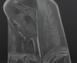 Buste de VIERGE en verre moulé, H 30 x L