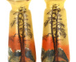 LEGRAS - Paire de vases en verre coloré 