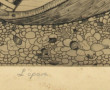 Ecole Bretonne Xxème "L'épave", gravure 