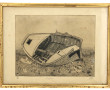 Ecole Bretonne Xxème "L'épave", gravure 