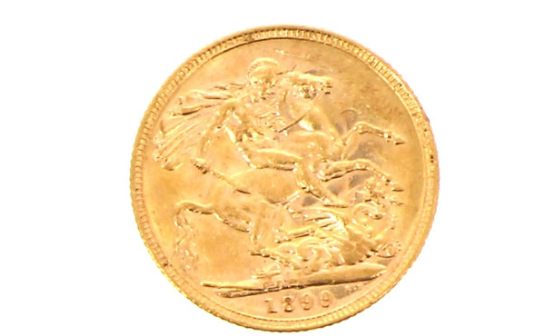Souverain en or "1899" au profil de la R