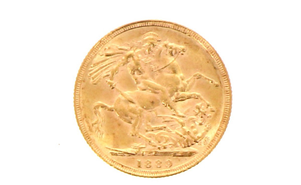 Souverain en or "1889" au profil de la R