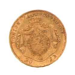Pièce de 20 F belge en or "1877"