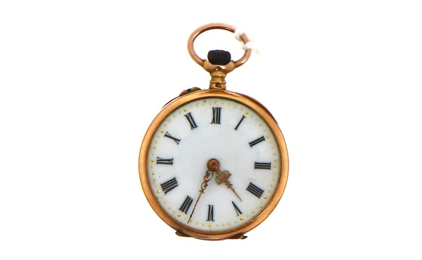 Montre de col en or jaune 18 cts, poinço