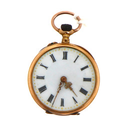 Montre de col en or jaune 18 cts, poinço