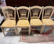 4 chaises paillées dossier gerbe teinté 
