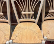 4 chaises paillées dossier gerbe teinté 