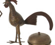 GHANA - Coq décoratif en bronze et cuivr