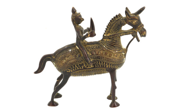 INDE - Cavalier en bronze de type Dhokra